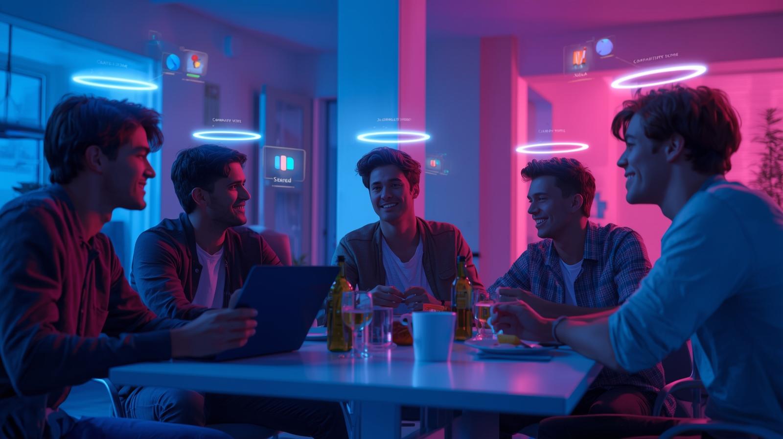 Like-minded matching with compatibility scores and holographic UI